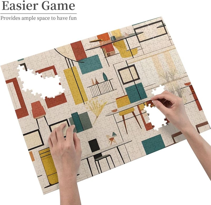 لغز بازل مودرن منتصف القرن من فايا 500 قطعة للكبار ديكور منزلي 20.4 × 15 - Image 3